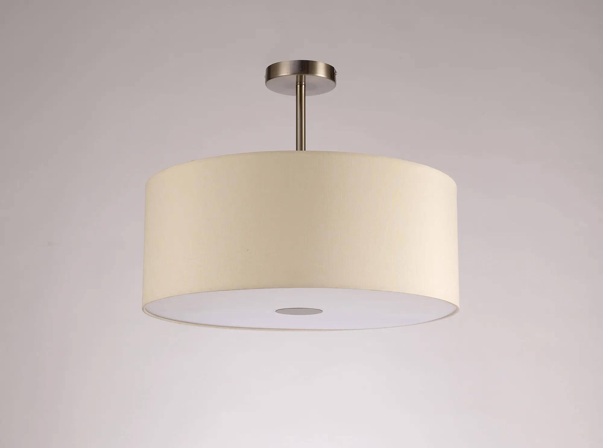 Baymont 50cm Semi Flush 1 Light Satin Nickel, Ivory Pearl, Frosted Diffuser DK0263  Deco Baymont SN IV